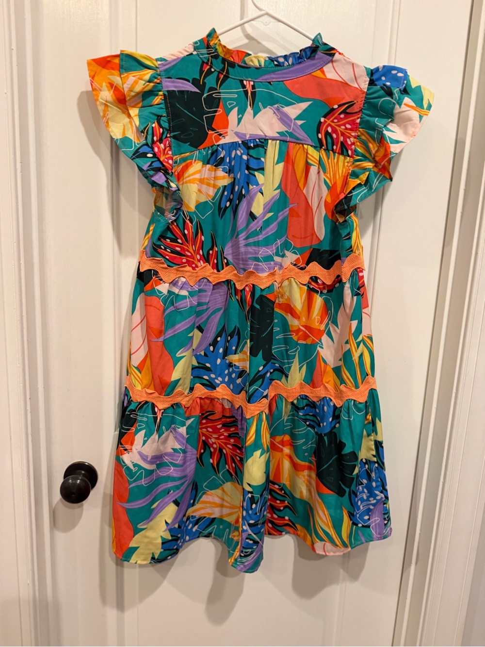 Umgee Tropical Multi-Color Ruffle Sleeve Dress - Picture 7 of 7